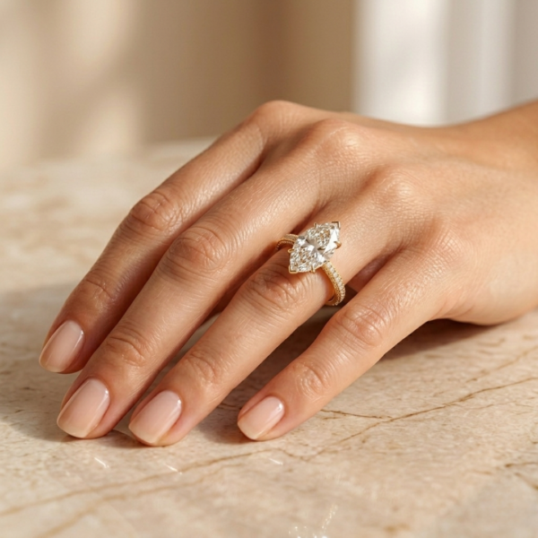 4 Carat E VVS2 IGI Certified Lab Diamond Engagement Ring 14K Gold