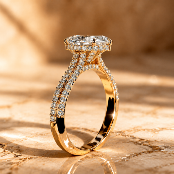 Ariel Jewelry | 2 ct Radiant Cut Diamond Ring - White Gold Hidden Halo