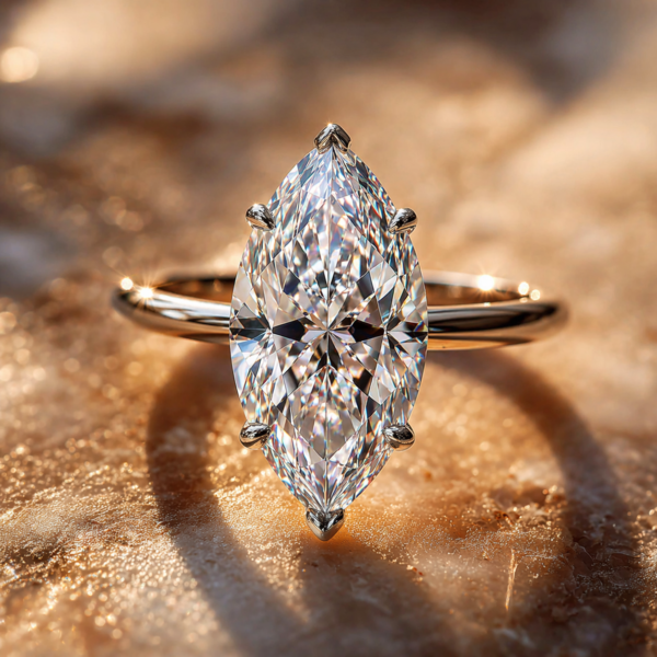 4 Carat Marquise Cut Cathedral Engagement Ring