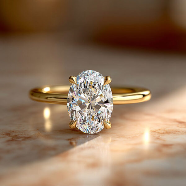 2 Carat Oval Diamond Engagement Ring – Two-Tone Gold