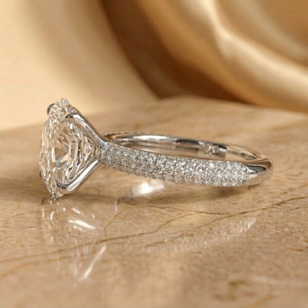 4 Carat Oval Lab Diamond Engagement Ring in 14K White Gold
