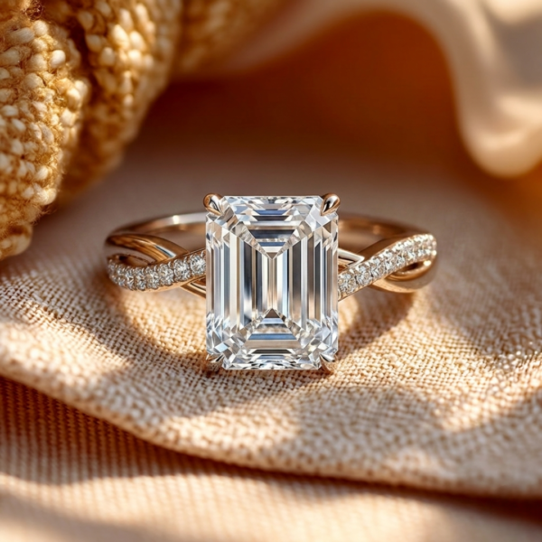emerald cut diamond ring
