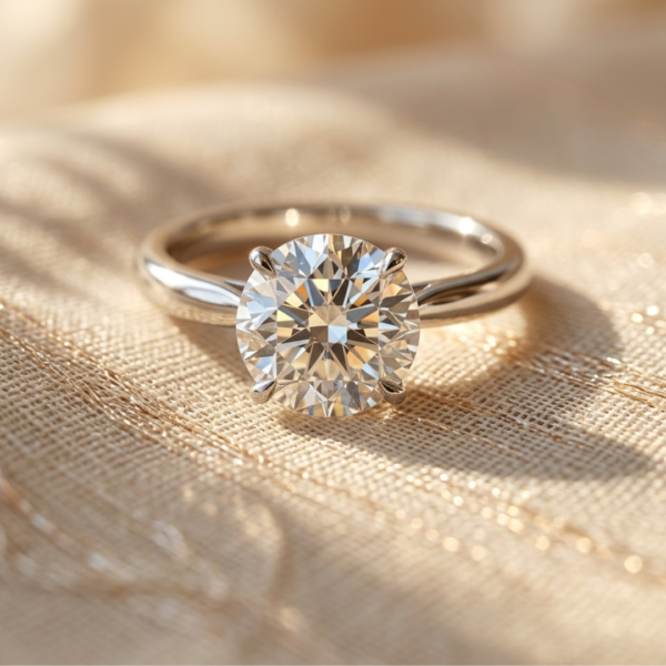 round cut 4 prongs ring
